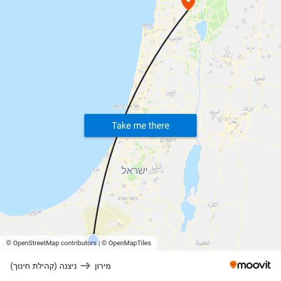 ניצנה (קהילת חינוך) to מירון map