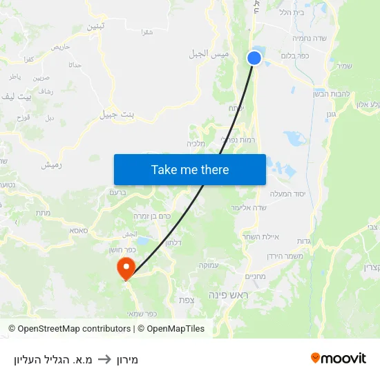 מ.א. הגליל העליון to מירון map