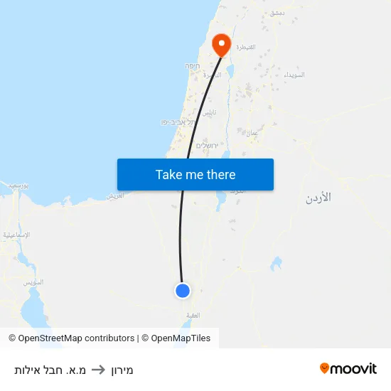 מ.א. חבל אילות to מירון map
