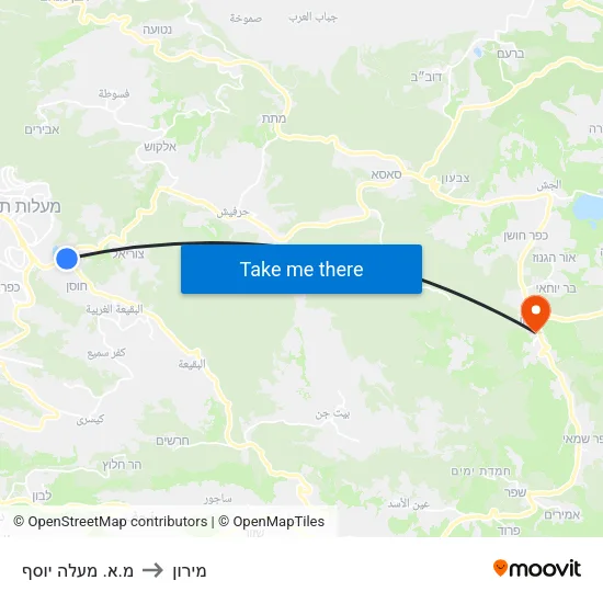 מ.א. מעלה יוסף to מירון map