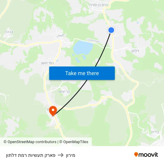 פארק תעשיות רמת דלתון to מירון map