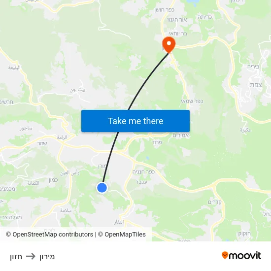 חזון to מירון map