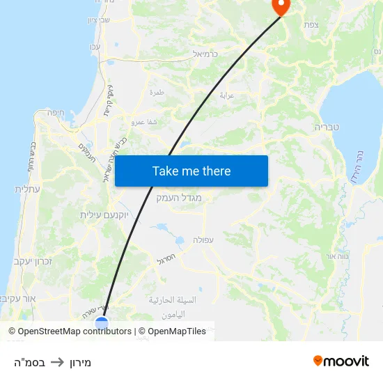 בסמ"ה to מירון map