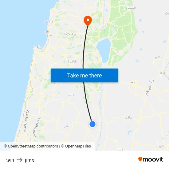 רועי to מירון map