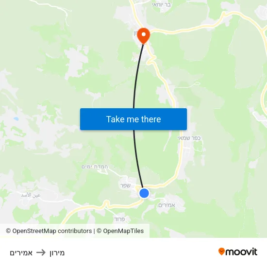אמירים to מירון map