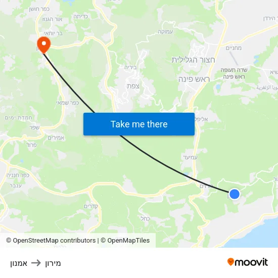 אמנון to מירון map