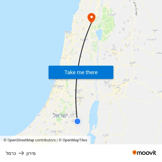 כרמל to מירון map