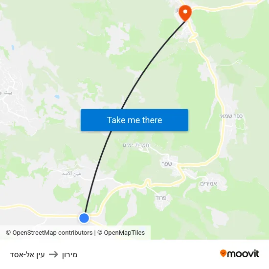 עין אל-אסד to מירון map