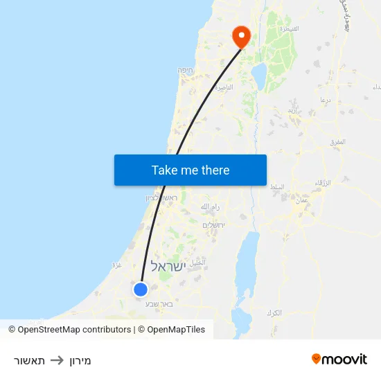 תאשור to מירון map