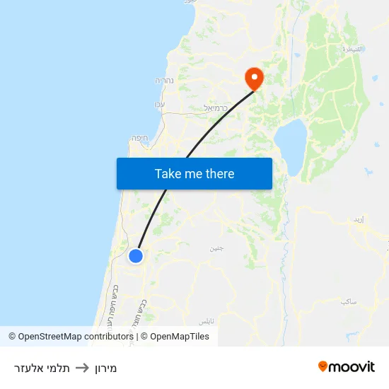 תלמי אלעזר to מירון map
