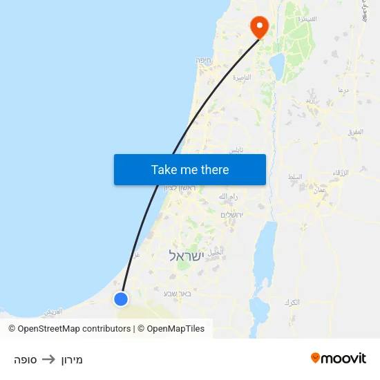 סופה to מירון map