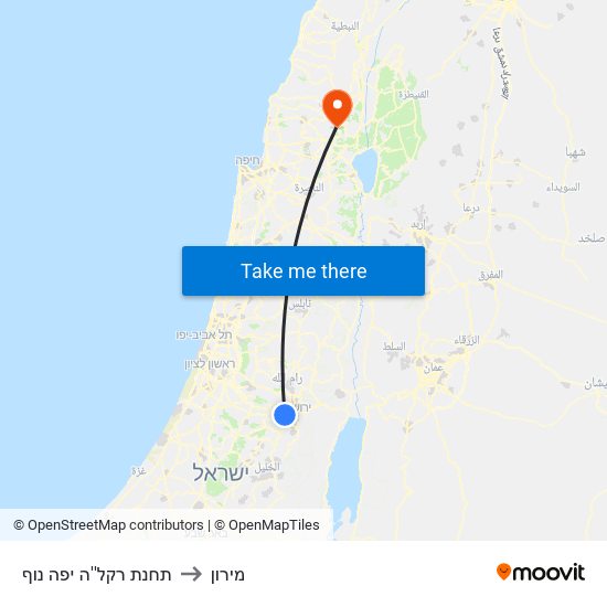 תחנת רקל''ה יפה נוף to מירון map