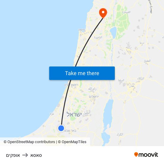 אופקים to סאסא map