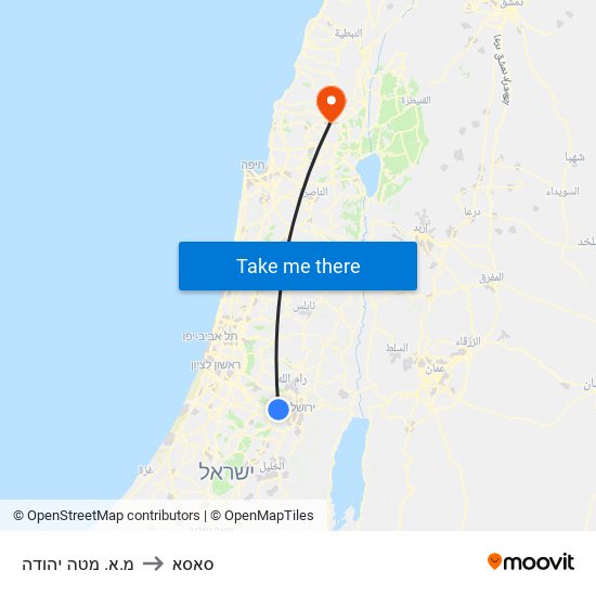 מ.א. מטה יהודה to סאסא map