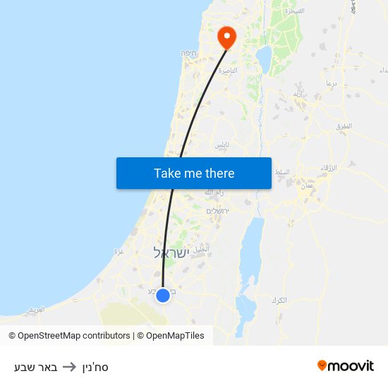 באר שבע to סח'נין map