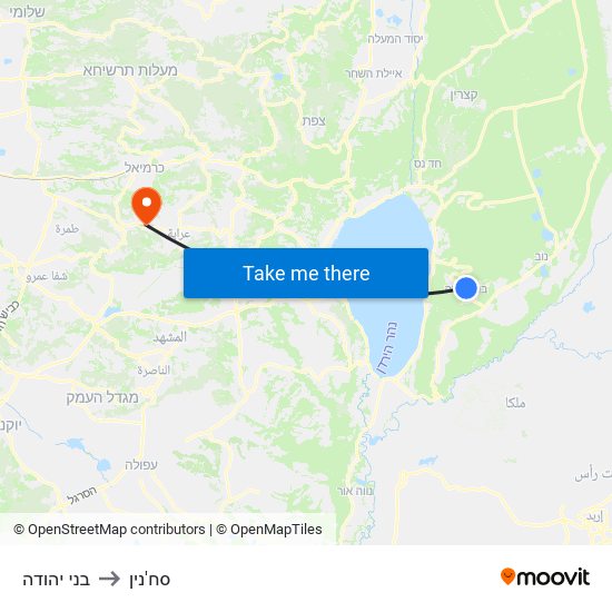 בני יהודה to סח'נין map