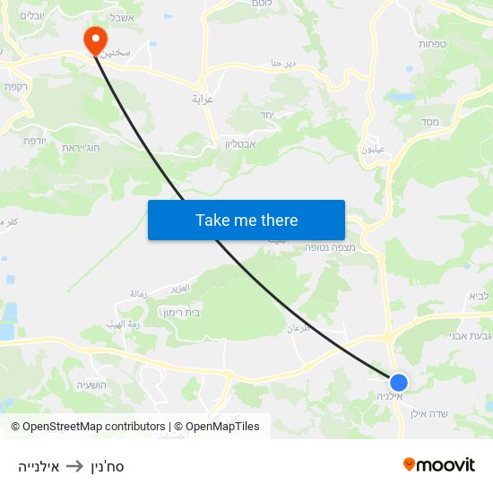 אילנייה to סח'נין map