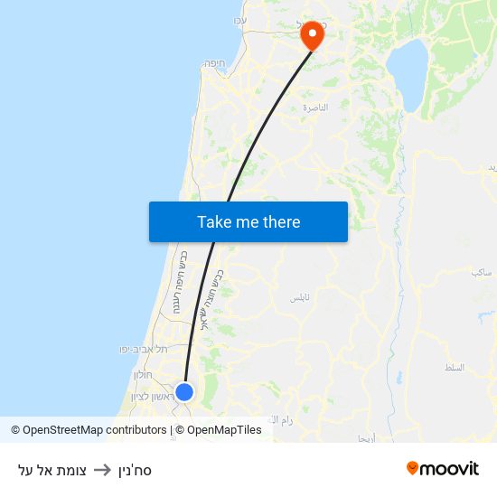 צומת אל על to סח'נין map