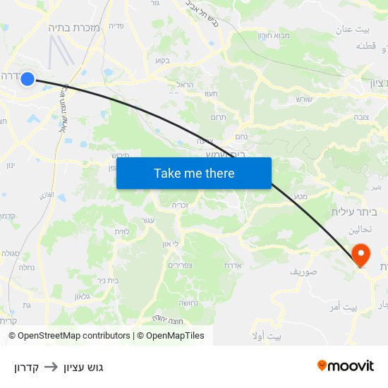 קדרון to גוש עציון map