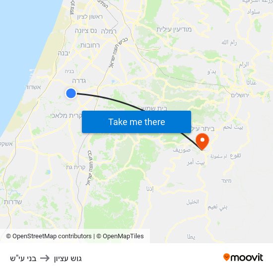 בני עי"ש to גוש עציון map