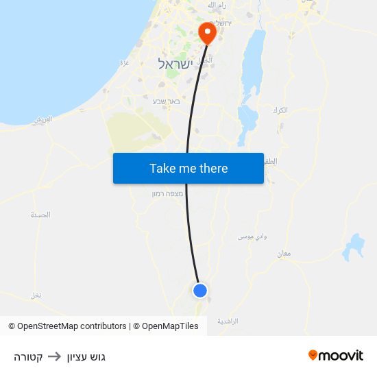 קטורה to גוש עציון map