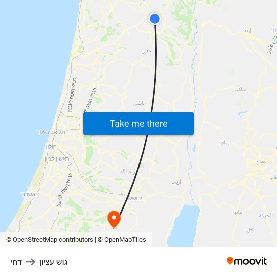 דחי to גוש עציון map