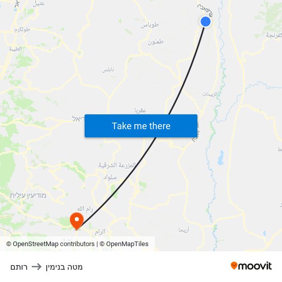 רותם to מטה בנימין map