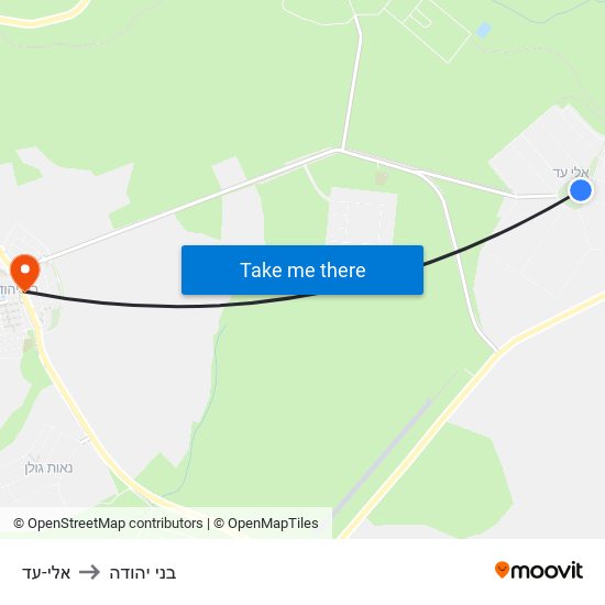 אלי-עד to בני יהודה map