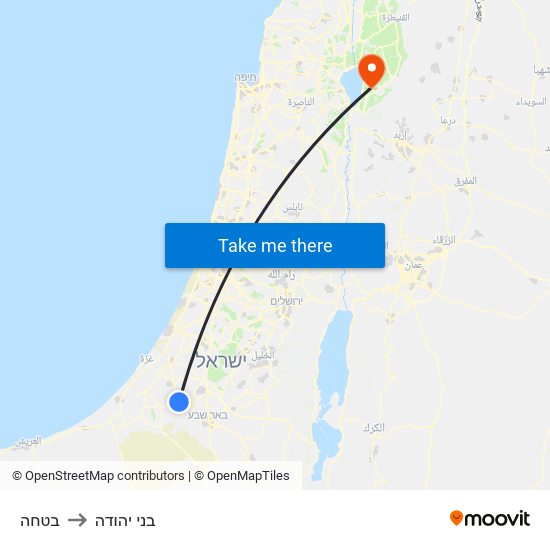 בטחה to בני יהודה map