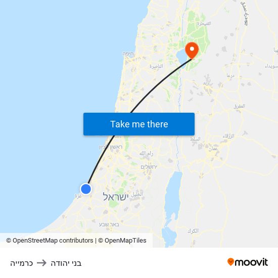 כרמייה to בני יהודה map