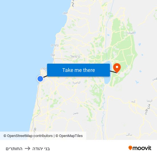 החותרים to בני יהודה map