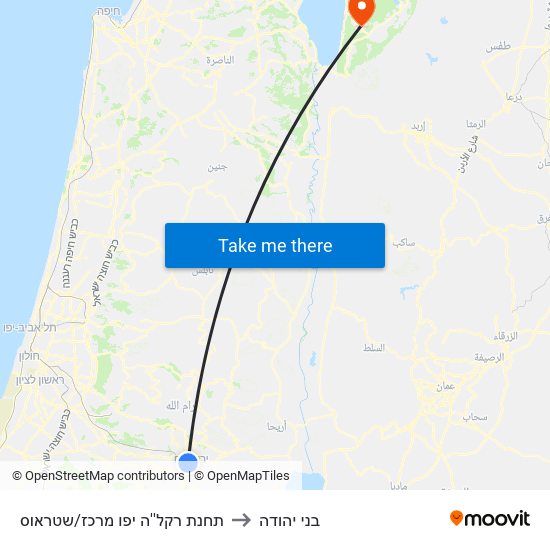 תחנת רקל''ה יפו מרכז/שטראוס to בני יהודה map