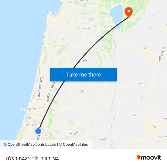 רכבת רמלה to בני יהודה map