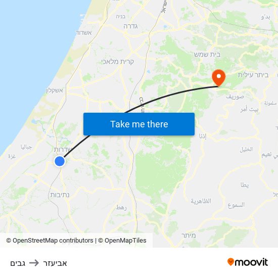 גבים to אביעזר map