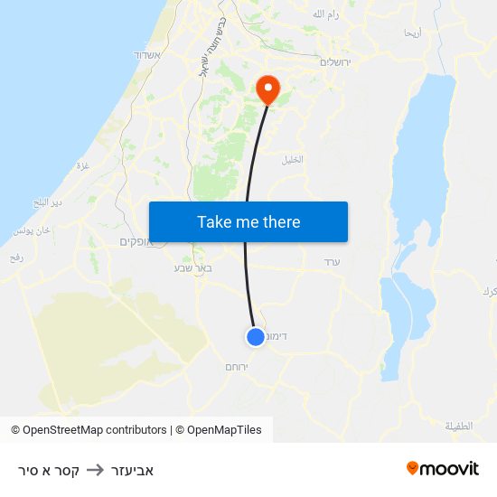 קסר א סיר to אביעזר map