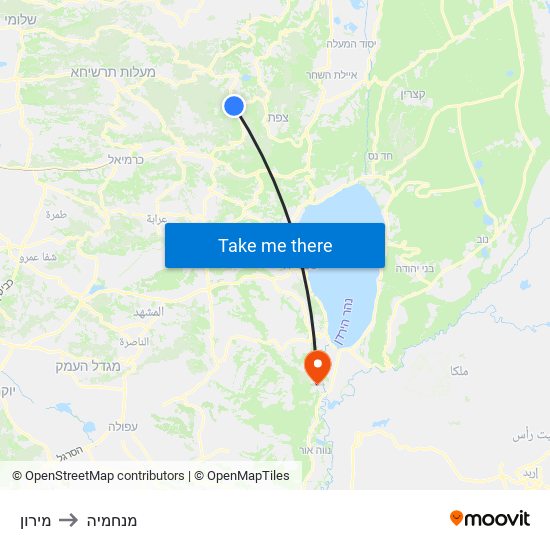 מירון to מנחמיה map