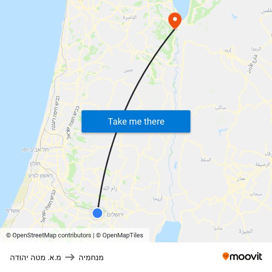 מ.א. מטה יהודה to מנחמיה map