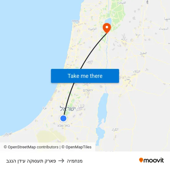 פארק תעסוקה עידן הנגב to מנחמיה map