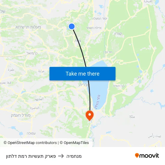 פארק תעשיות רמת דלתון to מנחמיה map