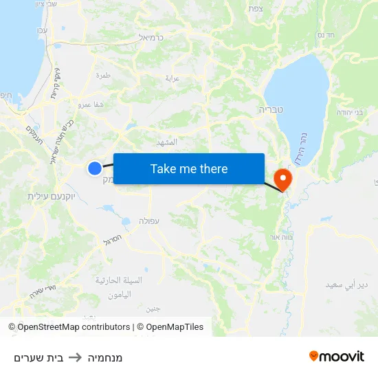 בית שערים to מנחמיה map