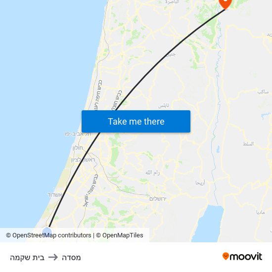 בית שקמה to מסדה map