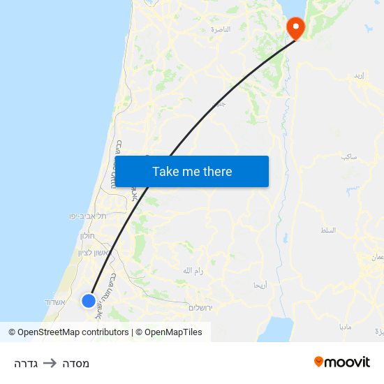 גדרה to מסדה map