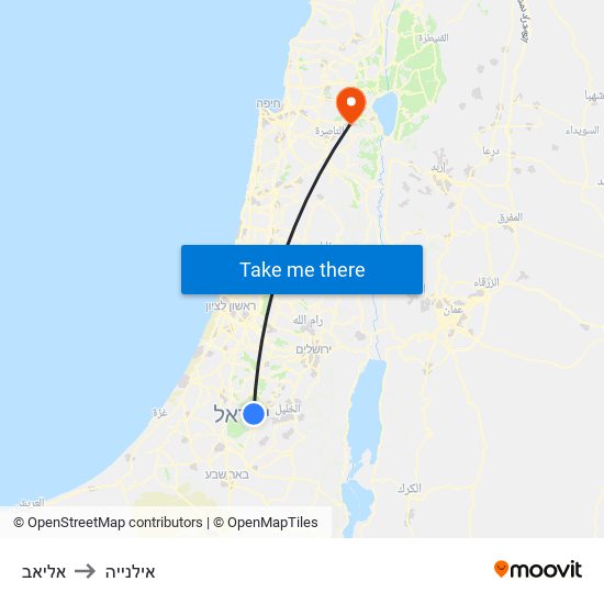 אליאב to אילנייה map