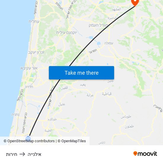 חירות to אילנייה map