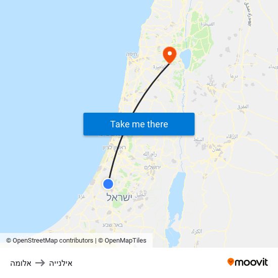 אלומה to אילנייה map