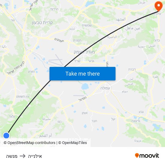 מנשה to אילנייה map