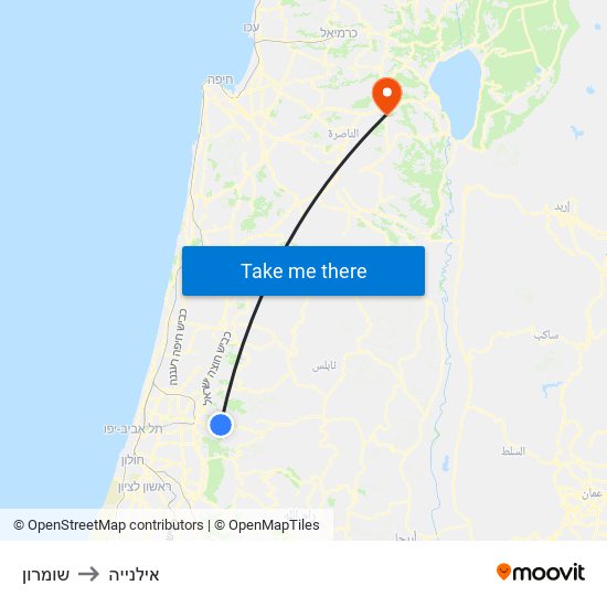 שומרון to אילנייה map