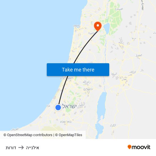 דורות to אילנייה map