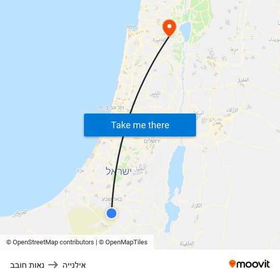 נאות חובב to אילנייה map