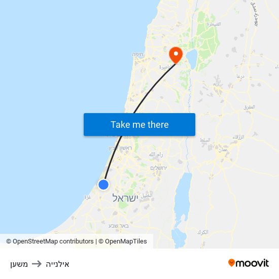 משען to אילנייה map